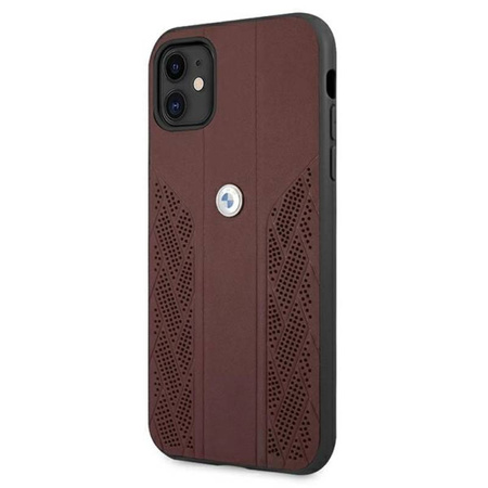 BMW Leather Curve Perforate HC - Etui iPhone 11 (czerwony) (BMHCN61RSPPR)