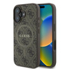 Guess 4G Ring Classic Logo MagSafe - Etui iPhone 16 Plus (brązowy) (GUHMP16MG4GFRW)