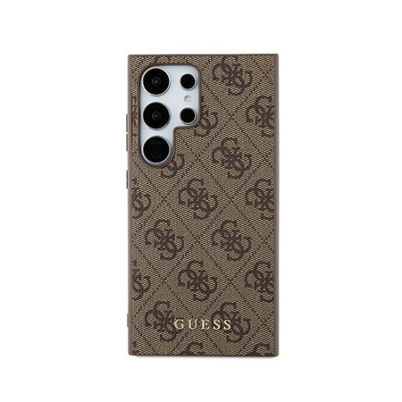 Guess 4G Metal Gold Logo - Etui Samsung Galaxy S24 Ultra (brązowy) (GUHCS24LG4GFBR)