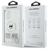 Karl Lagerfeld Liquid Glitter Choupette Head MagSafe - Etui iPhone 16 (przezroczysty) (KLHMP16SLGCHSGH)