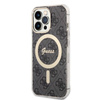 Guess Bundle Pack MagSafe 4G - Zestaw etui + ładowarka MagSafe iPhone 13 Pro (czarny/złoty) (GUBPP13LH4EACSK)