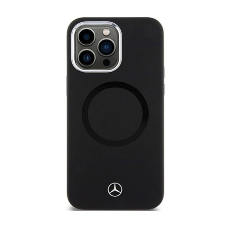 Mercedes Silicone Bicolor MagSafe - Etui iPhone 15 Pro (czarny) (MEHMP15L23SCMK)