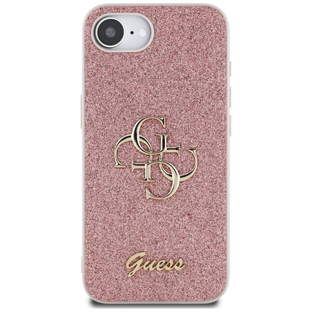 Guess Fixed Glitter Big 4G - Etui do iPhone 16e (różowy) (GUHCPSE4HG4SGP)