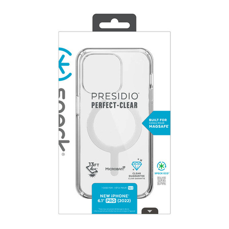 Speck Presidio Perfect-Clear + MagSafe - Etui iPhone 14 Pro z powłoką MICROBAN (Clear) (150148-5085)