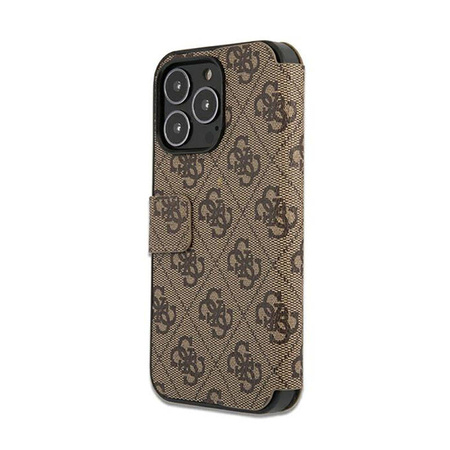 Guess Booktype 4G Big Metal Logo - Etui iPhone 13 Pro Max (brązowy) (GUBKP13X4GMGBR)