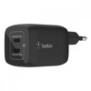 Belkin BoostCharge Pro, podwójna ładowarka ścienna 65W USB-C GAN z  PPS czarna (WCH013vfBK)