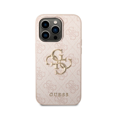 Guess 4G Big Metal Logo - Etui iPhone 15 Pro (różowy) (GUHCP15L4GMGPI)