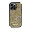 Guess Rhinestone Metal Logo - Etui iPhone 15 Pro (żółty) (GUHCP15LPFGSBSD)