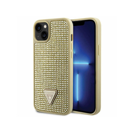 Guess Rhinestone Triangle - Etui iPhone 14 Plus (złoty) (GUHCP14MHDGTPD)