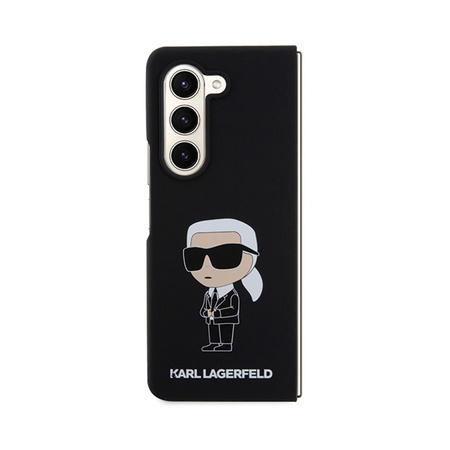 Karl Lagerfeld Silicone Ikonik - Etui Samsung Z Fold 5 (czarny) (KLHCZFD5SNIKBCK)