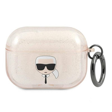 Karl Lagerfeld Karl Head Glitter - Etui Airpods Pro (złoty) (KLAPUKHGD)