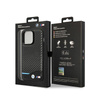 BMW Leather Carbon Blue Line – Etui iPhone 14 Pro (Czarny) (BMHCP14L22NBCK)