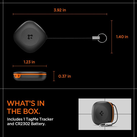 Spigen TagMe Bluetooth Tracker - Lokalizator do kluczy, plecaka, torby Apple Find My (Czarny) (AHP07580)