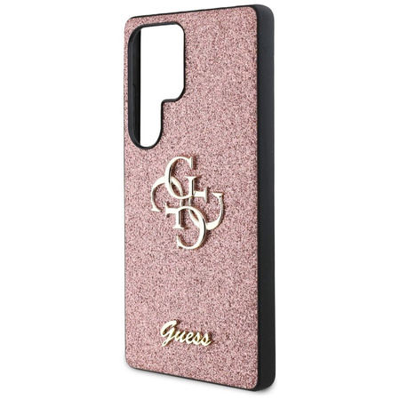 Guess Fixed Glitter Big 4G Metal Logo - Etui do Samsung Galaxy S25 Ultra (różowy) (GUHCS25LHG4SGP)