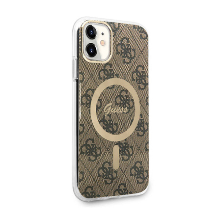 Guess 4G MagSafe - Etui iPhone 11 (Brązowy) (GUHMN61H4STW)
