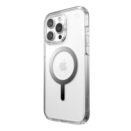 Speck Presidio Perfect-Clear MagSafe - Etui iPhone 15 Pro Max (Clear / Chrome Finish / Serene Silver) (150571-3240)