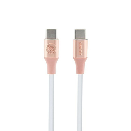 Guess Ebossed Logo - Kabel USB-C do USB-C Fast Charging 1.5m (różowy) (GUCCLALRGDP)
