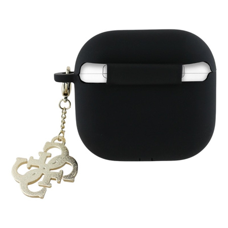 Guess Silicone 4G Charm - Etui AirPods 4 (czarny) (GUA4LECG4K)