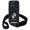 Karl Lagerfeld Saffiano Karl & Choupette Metal Pin CBDY Strap - Etui iPhone 16 Pro (czarny) (KLHCP16LSAKCPBK)