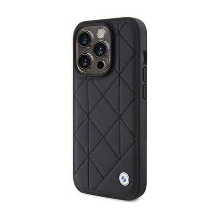 BMW Leather Quilted - Etui iPhone 15 Pro Max (czarny) (BMHCP15X22RQDK)