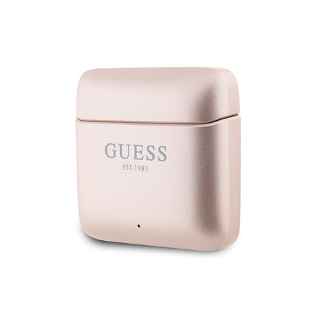 Guess Printed Logo - Słuchawki Bluetooth TWS + etui ładujące (różowy) (GUTWSSU20ALEGP)