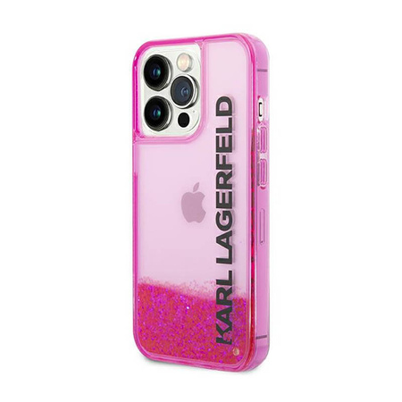 Karl Lagerfeld Liquid Glitter Translucent Elongated Logo Case – Etui iPhone 14 Pro Max (różowy) (KLHCP14XLCKVF)