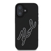Karl Lagerfeld 3D Rubber Bicolor Signature - Etui iPhone 16 (czarny) (KLHCP16S3DRKSDLK)