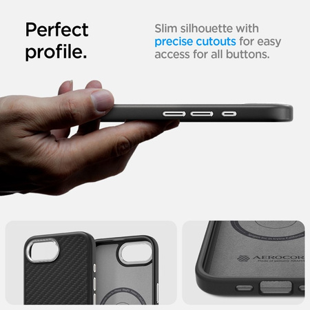 Spigen Enzo Aramid Mag MagSafe - Etui do iPhone 16e (Czarny) (ACS09153)