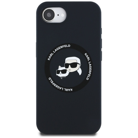 Karl Lagerfeld Silicone Karl & Choupette Heads MagSafe - Etui do iPhone 16e (czarny) (KLHMPSE4SKCHTCK)