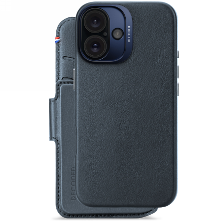 Decoded Leather Detachable Wallet - skórzana obudowa ochronna do iPhone 16 kompatybilna z MagSafe (navy) (D25IPO16DW5NY)