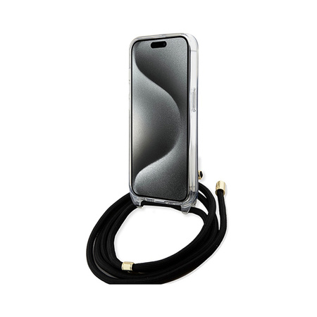 Guess Crossbody Cord 4G Print - Etui iPhone 15 (czarny) (GUHCP15SHC4SEK)