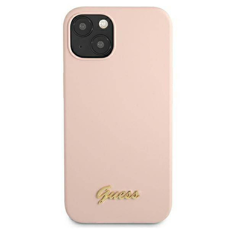 Guess Silicone Script MagSafe - Etui iPhone 13 (różowy) (GUHMP13MLSLMGLP)