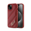 Karl Lagerfeld Diagonal Quilted Script - Etui iPhone 15 / 14 / 13 (czerwony) (KLHCP15SPQDSMGR)