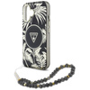 Guess Palm Trees Triangle Pearl Strap MagSafe - Etui do iPhone 16 (czarny) (GUHMP16SHPCTPLSK)