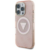 Guess IML Metal Glitter 4G Circle Triangle MagSafe - Etui do iPhone 16 Pro Max (różowy) (GUHMP16XHG4PRTGP)