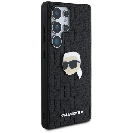Karl Lagerfeld Leather Monogram Pin Logo Karl Head - Etui Samsung Galaxy S25 Ultra (czarny) (KLHCS25LPGKLKIPK)