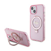 Guess Ring Stand Script Glitter MagSafe - Etui iPhone 15 Plus (różowy) (GUHMP15MHRSGSP)