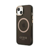 Guess Gold Outline Translucent MagSafe - Etui iPhone 13 (czarny) (GUHMP13MHTCMK)