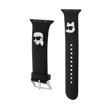 Karl Lagerfeld 3D Rubber Karl & Choupette Heads NFT - Pasek do Apple Watch 38/40/41 mm (czarny) (KLAWMSLKCNK)