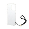 Guess 4G Print Cord - Etui ze smyczką iPhone 14 Pro Max (brązowy) (GUOHCP14XH4STW)