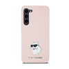 Karl Lagerfeld Silicone Choupette Metal Pin - Etui Samsung Galaxy S24+ (różowy) (KLHCS24MSMHCNPP)