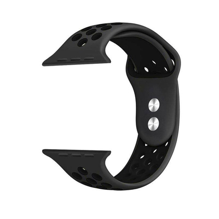 Crong Duo Sport - Pasek do Apple Watch 44/45/46/49 mm (szary/czarny) (CRG-44DSB-BLK)