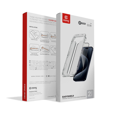 Crong EasyShield 2-Pack - Szkło hartowane iPhone 16 Pro Max (2 sztuki) (CRGES2PIP1669P)