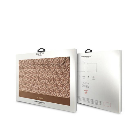 Guess GCube Stripes Computer Sleeve - Etui na notebooka 16" (brązowy) (GUCS16HGCFSEW)