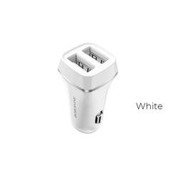 Borofone - ładowarka samochodowa 2x USB, biały (BFO-BZ2-W)