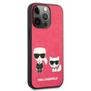 Karl Lagerfeld PU Leather Karl & Choupette Embossed - Etui iPhone 13 Pro (fuksja) (KLHCP13LPCUSKCP)