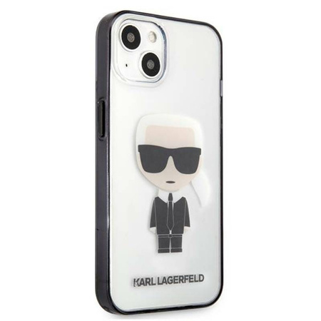 Karl Lagerfeld Ikonik Karl - Etui iPhone 13 mini (przezroczysty / czarna ramka) (KLHCP13SHIKCK)
