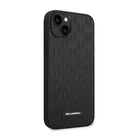 Karl Lagerfeld Saffiano Mono Metal Logo - Etui iPhone 14 Plus (czarny) (KLHCP14MSAKLHPK)