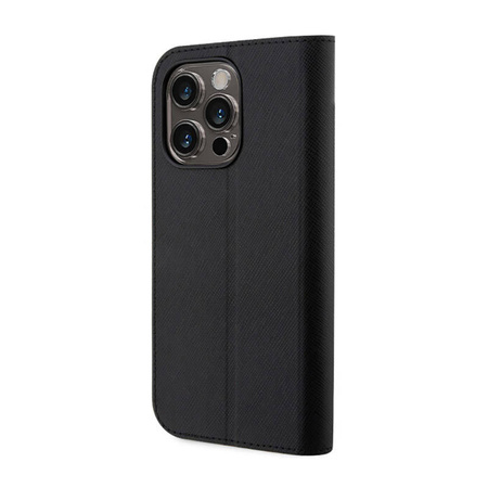 Karl Lagerfeld Booktype NFT Saffiano Karl & Choupette - Etui iPhone 14 Pro (Czarny) (KLBKP14LSANKCPK)