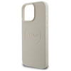 Guess Grained Ring MagSafe - Etui iPhone 16 Pro Max (beżowy) (GUHMP16XPGHSMME)